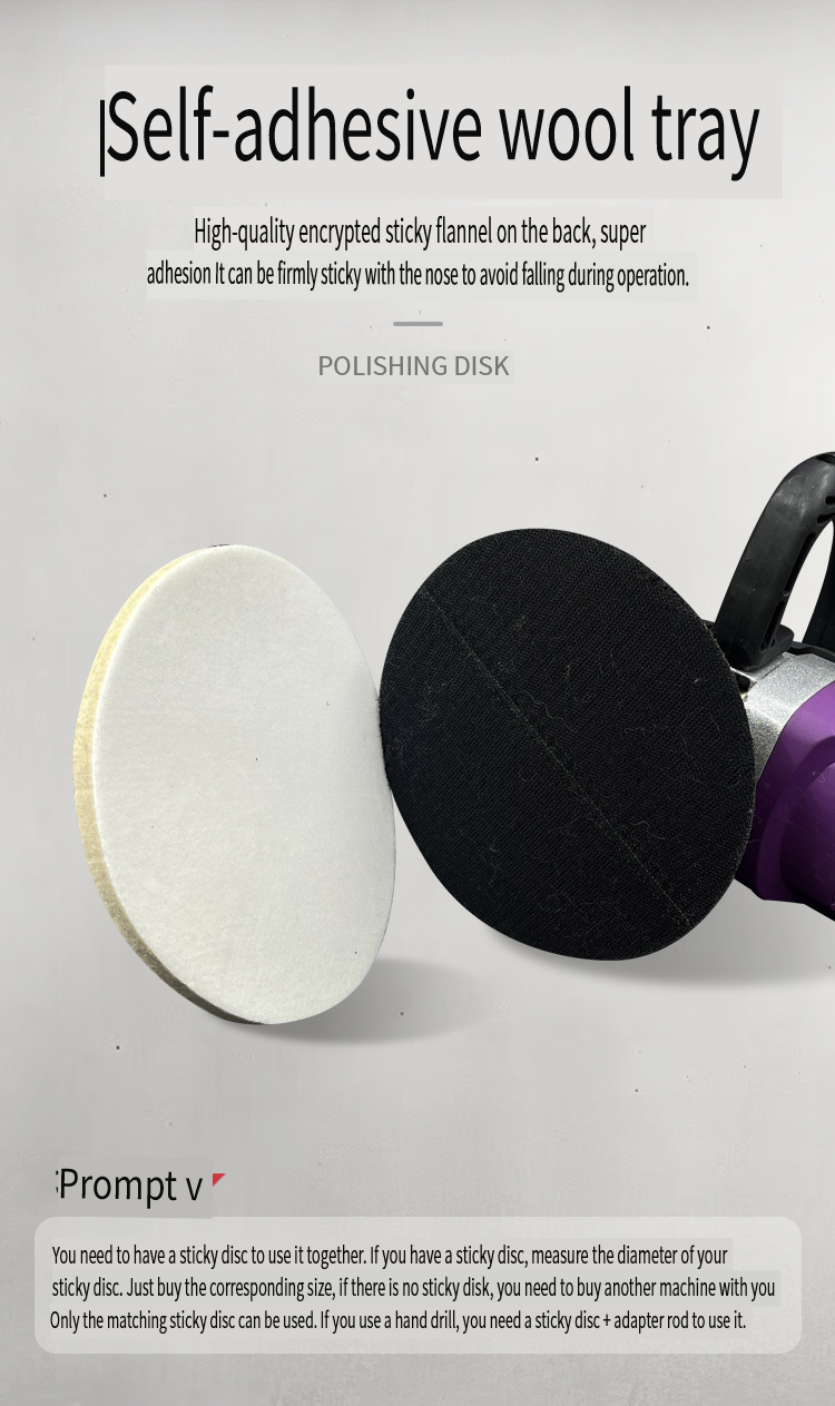 White Felt Buffing Wheel detail 2
